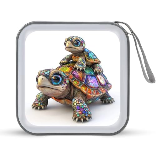 Two Cute Turtles CD Case DVD Storage Case Portable