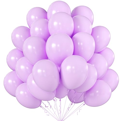 Image of KALOR 10 Inch Pastel Purple Balloons, 100 Pcs Latex Helium Macaron Balloons for Kid's Birthday Party Baby Shower Wedding Graduation Graduation Party Decorations