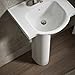 Kohler 5265-4-0 Veer Pedestal Bathroom Sink with 4-Inch Centerset Faucet Holes, 21-Inch, White