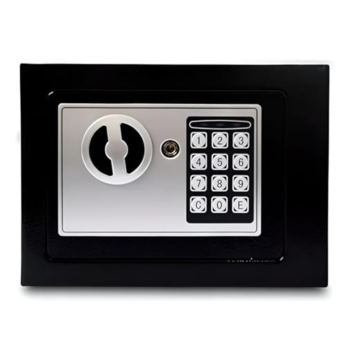 Cofre Eletrônico Teclado Digital + 2 Chaves Segurança Máxima (Preto)