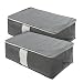 Surblue Bamboo Under-bed Storage Organizer Zipper Bags With Handle-2 Piece Set With Clear Window