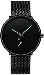 Men's Watch Unisex Minimalist Watch Waterproof Watch Classic Gift Mesh with Blue Pointer