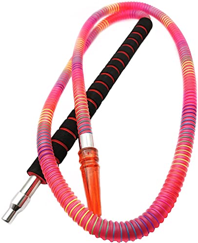 Hookah Hose Shisha Premium Quality Hose Washable Hookah Pipe 6ft Length Mouth Tip Smoke Hose Hookah Shisha Pipe for Hookah Accessories（Pink）