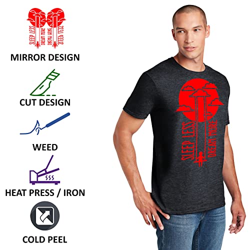 White Iron On Matte Htv Vinyl Rolls Heat Transfer Vinyl - 12" X 15Ft Vinyl For Shirts, Iron On Vinyl For Cutters - Easy To Cut & Weed For Heat Vinyl Design. Heat Transfer Source #TOP4