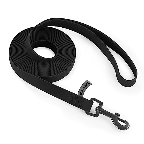 Wolfone Guinzaglio per cani da addestramento impermeabile Guinzaglio robusto resistente allo sporco e agli odori per cani di taglia piccola, media e grande. Nero 1,5m