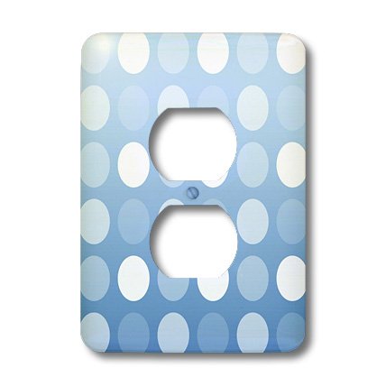 Plaque de finition 2 prises art whimsical aqua et pois blancs