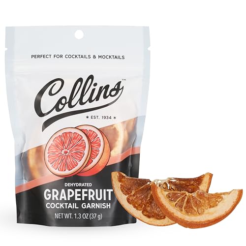 Collins Dehydrated Grapefruit Cocktail Garnish Slices, 1.3 oz – Ideal for Palomas, Gin & Tonics, Mocktails & Culinary Creations – Premium Drink & Food Garnish – 1.3 oz