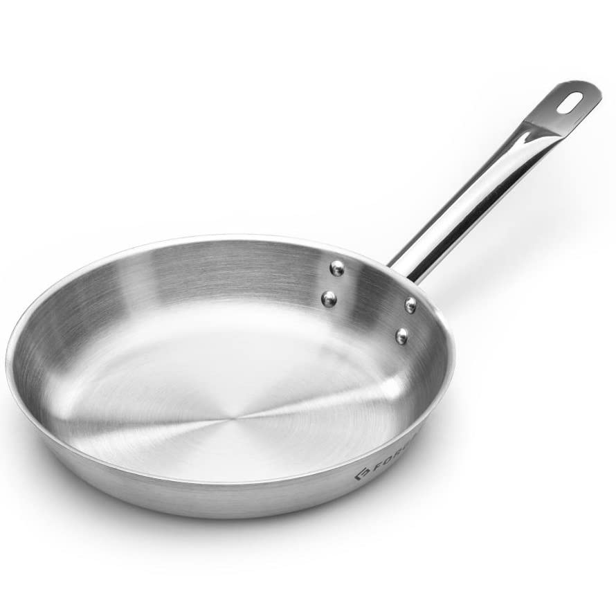 Forgast Poêle à Frire | Diamètre ⌀ 32 cm | Acier inoxydable | Acier satiné | Convient aux tables de cuisson à induction, à gaz et électriques |...
