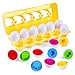 J-hong Matching Eggs - Toddler Toys - Educational Color & Recognition Skills Study Toys, for Learn Color & Shape Match Egg Set, for Age 2 Years Old and 2 Years Up Kid Baby Toddler Boy Girl. (12 Eggs)