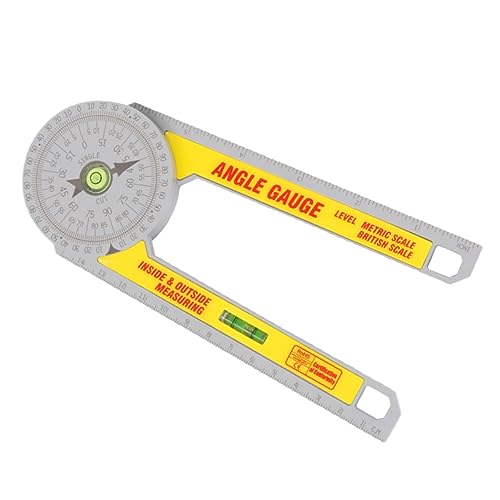 HOLIDYOYO 1Pc Angle Protractor Ruler Gauge for Woodworking Yellow Angle Finder Tool for Accurate Measurement and Projects
