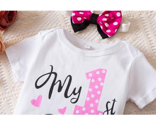 Nileafes Baby Girl One 1st Birthday Party Photoshoot Outfit Toddler Infant Tutu Tulle Headband Skirt 3pcs Clothing Set3