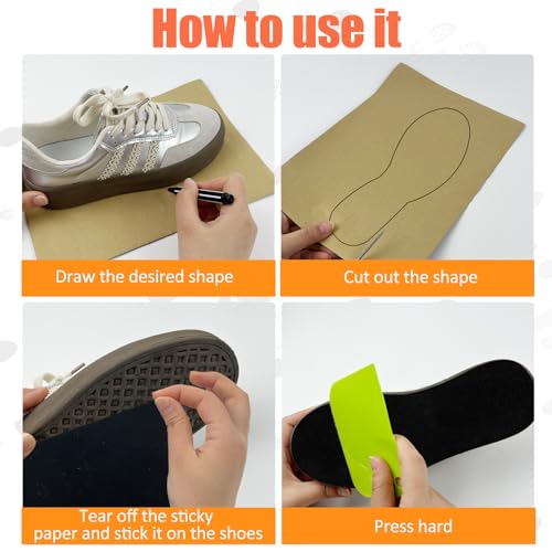 10 piezas suelas adhesivas de gamuza sintética negra para zapatos de baile miniatura 5