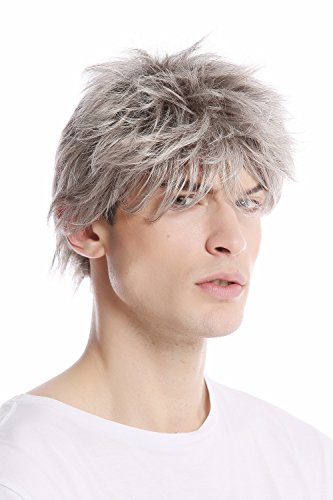WIG ME UP - GFW1169-51 Perruque gris avec noir homme courte jeune décontractée coiffé-décoiffé mode