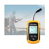 Hcyx Handheld Kabelgebundener Fisch-Tiefensucher Tragbarer Fischfinder Eiskajak Uferboot Angeln Fisch Detektor-Gerät mit Sonar Sensor Wandler und LCD Display -Ausrüstung