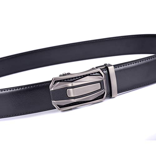 Image of Beltox Men Leather Belt w Slide Ratchet Interchangeable Buckle