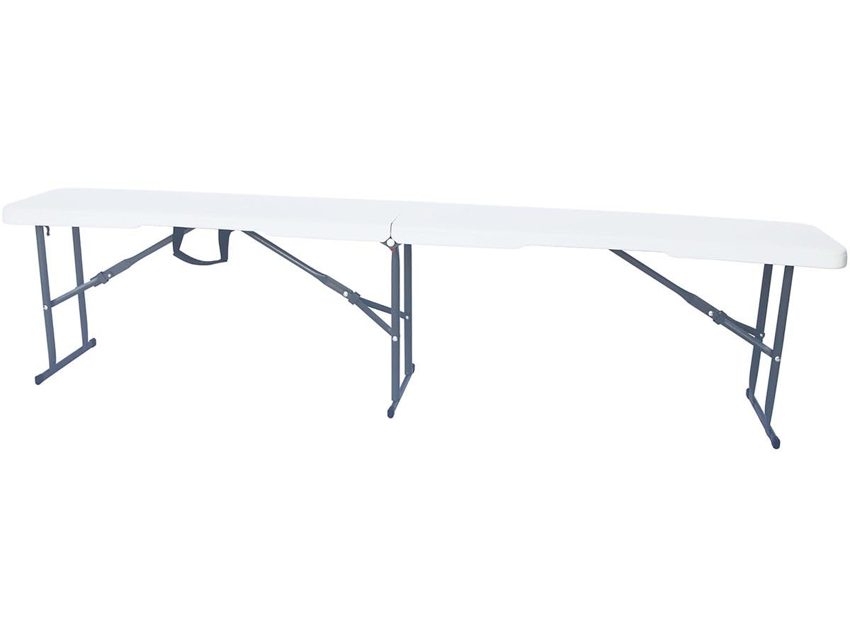 Habitat et Jardin Banc Pliant en métal Foldy - 183 x 29 x 42 cm - Blanc