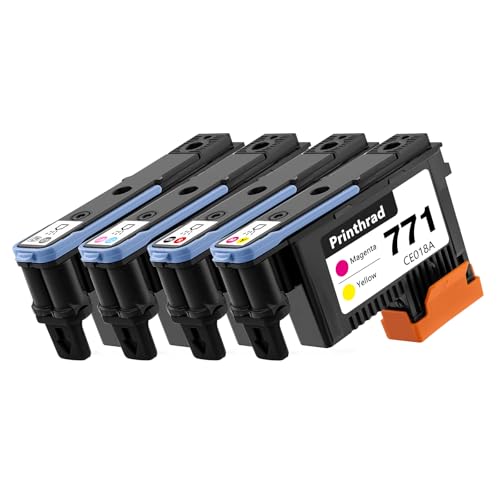 771 Druckkopf für HP 771 CE017A CE018A CE019A CE020A kompatibel mit HP Designjet z6200 z6600 z6800 26100(Magenta/Gelb，Magenta Hell/Cyan Hell, Schawarz Matt/Chromatisches Rot，Schwarz Foto/Grau Hell)