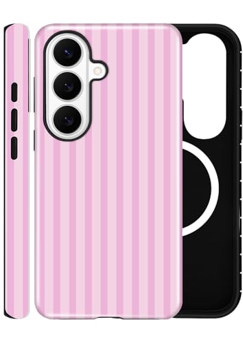 Coque magnétique Samsung S25 Plus compatible MagSafe rose