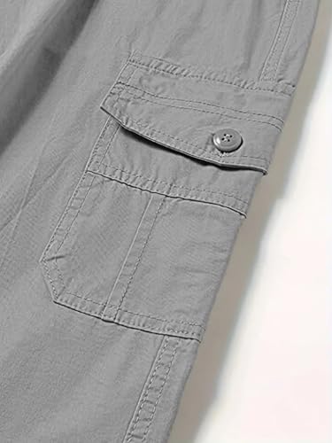Image of Vogaan Casual Solid Men's Regular Fit Drawstring Cargo Pants with Multiple Pockets | Cotton Cargos for Men