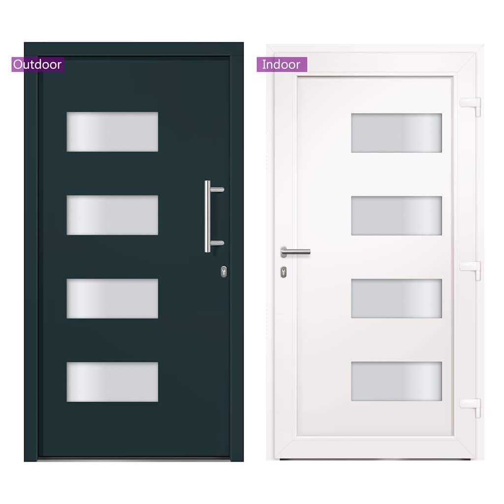 Haustür Aluminium PVC Anthrazit 100x210 cm