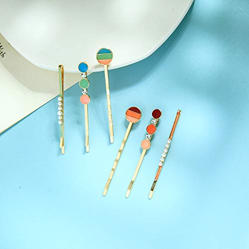 WHITEBRIDGE Multicolor Circular Enamel Hair Bobby Pins