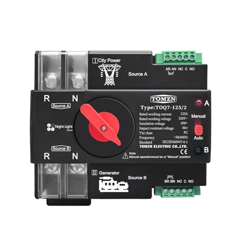 Interruptor de potencia dual para placas solares y red electrica 220V
