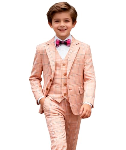 Jungen Smoking-Anzugkleid, 3-teilig, kariert, für Abschlussfeier,...