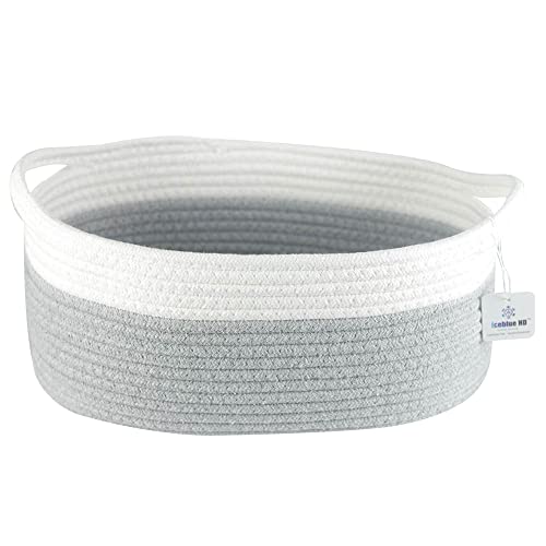 ICEBLUE HD Natural Cotton Rope Pet Toy Storage Basket Table Organizer Baby Nursery Bin