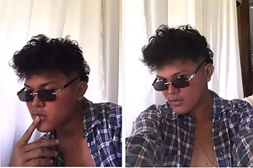 SDINM Fashion Rectangle Rimless Sunglasses for Men Women Frameless Tinted Lens Sun Glasses Shades4