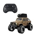 ExploTex Mini-RC-Offroad-Auto Im Maßstab 1:64 Mit 2,4-GHz-FPV, Druckgussgehäuse, Steuerung Per Smartphone, Hoch-/Niedriggeschwindigkeitsmodi, RTR (Gelb)