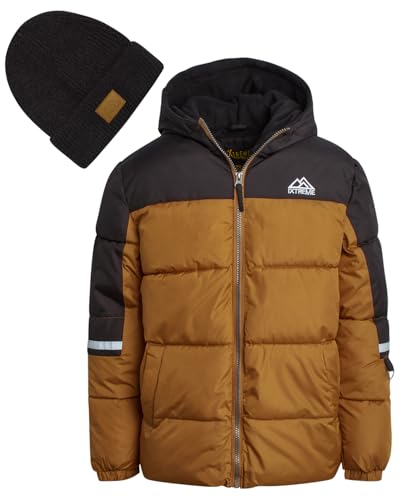 iXtreme Boys Winter Jacket - Fleece Lined Bubble Puffer Jacket With Winter Hat - Waterproof Outerwear Jackets & Coats (8-18)