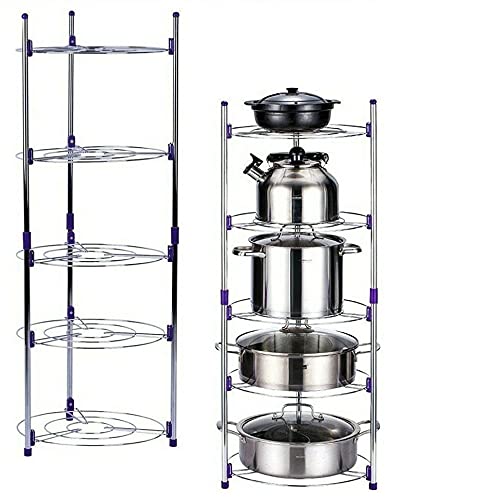 Luebel® 5 Tier Kitchen Pots And Pans Storage Rack Large Pots & Pans Corner Rack Holder
