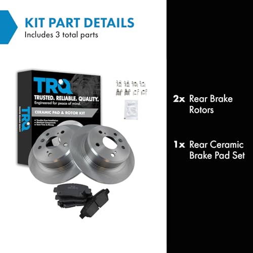 Image of TRQ Rear Ceramic Brake Pad and Rotor Set | For 1995-1999 Toyota Avalon