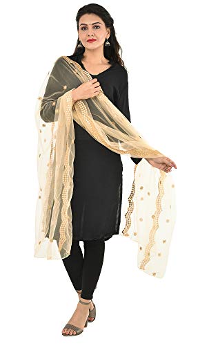 YOUTHQUAKE-Embellished-Plastic-Mirror-Net-Dupatta-for-Womens-Girls-With-Cut-Design