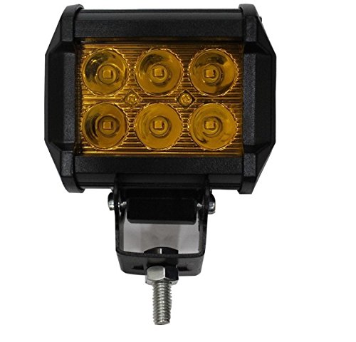 PRIKNIK 6 LED Fog Light / Work Light Bar Spot Beam Off Road Driving Lamp 1 Pc 30W Cree, Universal Fitting hence Good Fit LED Work LightsCompatible with Royal Enfield, Truck, Car, ATV, SUV, Jeep all Bikes and Cars(Amber Yellow)-Compatible With Honda Accord Type 4 (2012-2015)