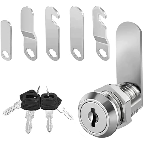 luckaide Briefkastenschloss 20mm,Briefkasten Schloß mit 5 Verschiedene Schlossplatten,Briefkastenschloss, Schrankschloss 4 Schlüssel, Φ18mm Schrankschloss,für Schranktüren,Möbel