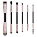 Docolor Makeup Brushes Duo End 6Pieces Professional Make Up for Eyeshadow Blending Powder Foundation Buffer and Contour Synthetic Cosmetic Tools