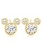 Disney Jewelry Mickey Mouse Cubic Zirconia Stud Earrings, 10k Yellow Gold