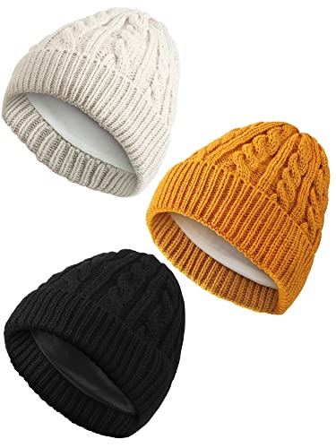 Mejores precios y opiniones de Gorros ganchillo bebes los mejores 10. 29 3 Sombreros de Punto de Invierno Gorro con Forro Satén Niño de 3 a 12 Años (Negro, Beige, Jengibre, Estilo Simple)