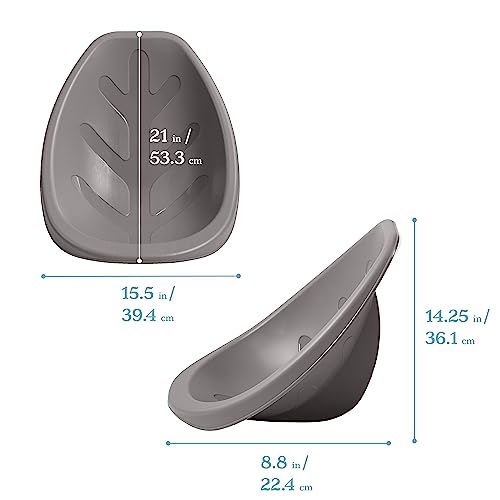 Image of ECR4Kids Plastic Leaf Scoop Floor Rocker Seat, Classroom Furniture, Grey, 6-Piece