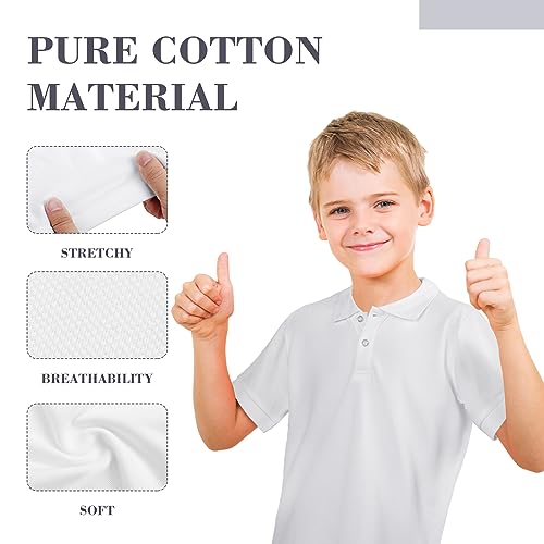 Toulite 3 Pcs Kids Shirt School Uniform T Shirt Short Sleeve Solid Shirt for Boys Girls Casual Sport3