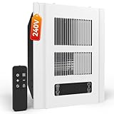 Infandy Electric Wall Heater for Indoor Use, 240V Wall Heater with Thermostat, 3 Heating Modes, 9H Timer, Child Lock, Overheat Protection, Suitable for Bathroom, 1500W, Single Phase, Hardwired