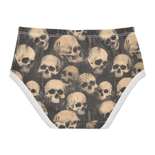 Girls Underwear Soft Cotton Vintage Skull Kids Panties in Sizes 2/3t, 4t, 5t, 6 and 82
