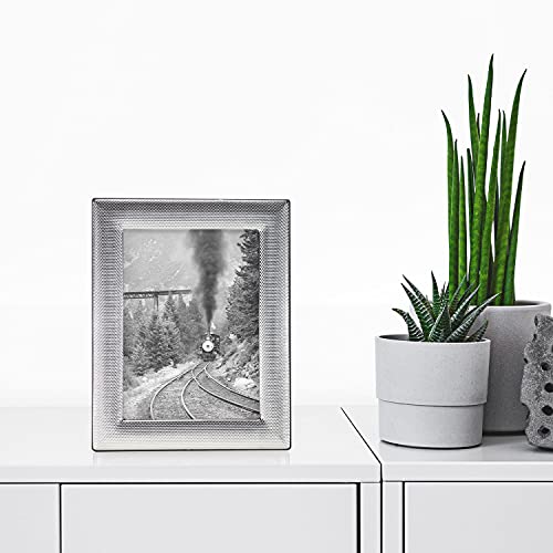 Tizo 5X7 Mesh Border Silver Deco Picture Frame, Boutique Quality Photo Frame, Tizo Collection (925 Sterling Silver) #TOP2