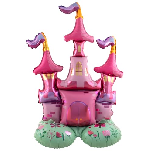 Folat 62941 balão de pé castelo de princesas balão de pé - castelo de princesas - 65 x 90 cm decoração de aniversário de princesa