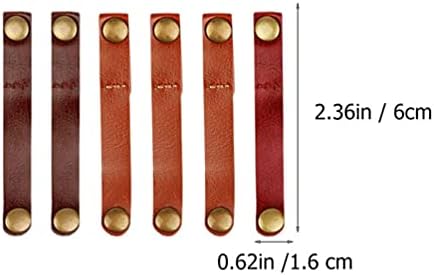 EXCEART Cables Organizer Leather Cable Straps Cable Tie: 10pcs Leather Cord Organizer USB Cable Clips Cable Tie Keeper Earphone Winder Desk Headset Holder