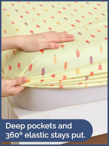Image of Kids Full Size Popsicle Bed Sheets - 4 Piece Kids Popsicle Sheet Set - Summer Treat Bedding - Ultra-Soft, Cute & Cozy - Breathable & Machine Washable - Sweet Bed Set for Boys, Girls, Teens & Toddlers