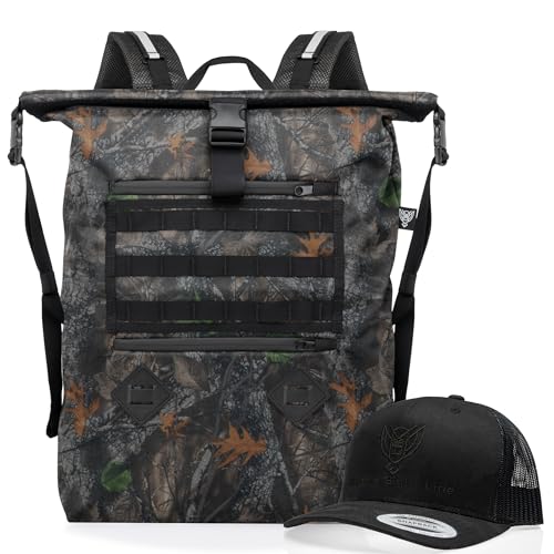 Xtreme Sight Line ~ AQUA RT Large Water-Proof Faraday Backpack/Black Hat Combo ~ Tracking/Hacking Defense ~ Backwoods Camo