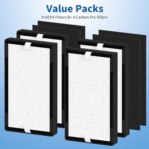 4 Packs IAF-H-100C Replacment Filter C Compatible with Idylis IAP-10-200, IAP-10-280 Air Cleaner Purifier with 4 Extra Activated Carbon Pre-Filters by FCFMY - Image 3