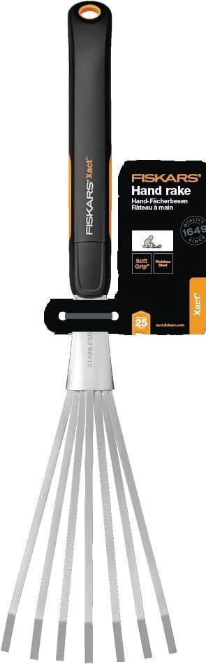 Miniatura 7 de Fiskars Xact 1027044 - Rastrillo de mano, longitud 174.4 in, ancho 4.9 in, negronaranja, acero inoxidableplástico, 1027044